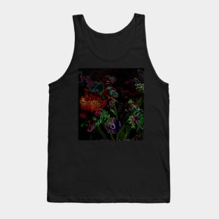 Black Panther Art - Flower Bouquet with Glowing Edges 6 Tank Top